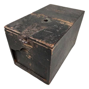 Antique Wooden Zenibako Temple Offering Box, 1890s