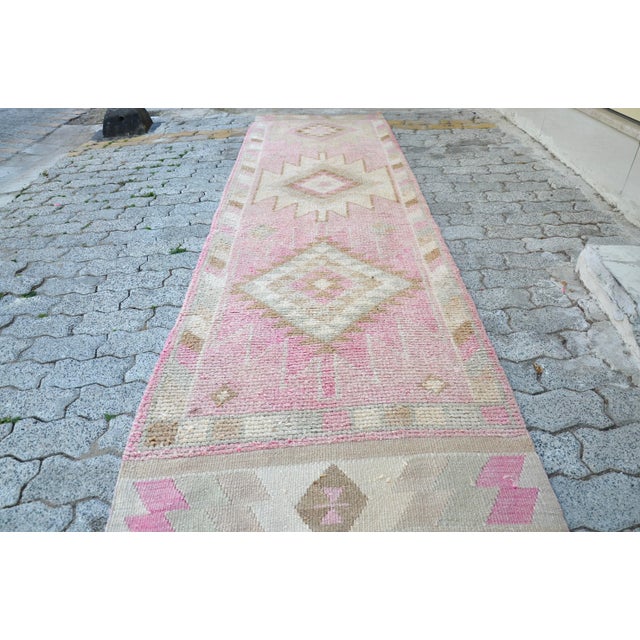 1960s Vintage Tribal Hand-knotted Runner For Sale - Image 5 of 11