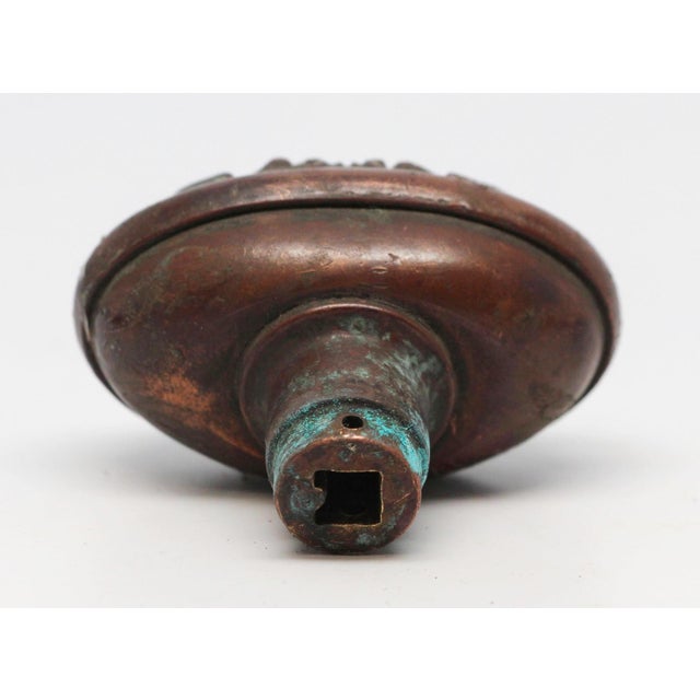 1910s 1910s Antique Bronze Yale & Towne Largo Oval Entry Door Knobs For Sale - Image 5 of 5