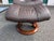 Vintage Ekornes Stressless Brown Leather Recliner and Ottoman Norway For Sale - Image 12 of 17