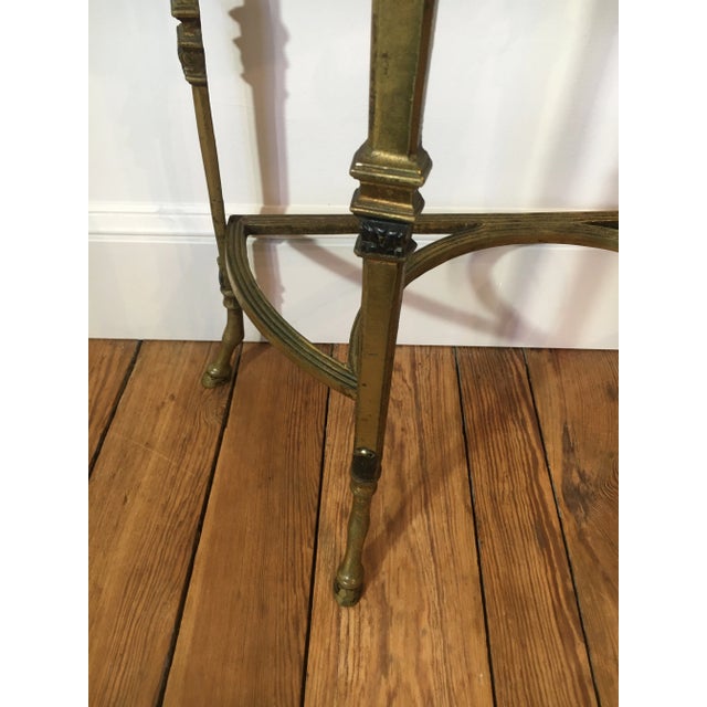 Brass 1920s Oscar Bach-Style Brass + Onyx Console With Mirror For Sale - Image 8 of 10