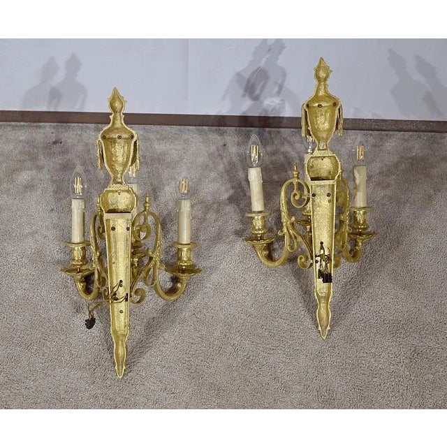 Louis XVI Style Wall Lamps, Set of 2 For Sale - Image 11 of 12