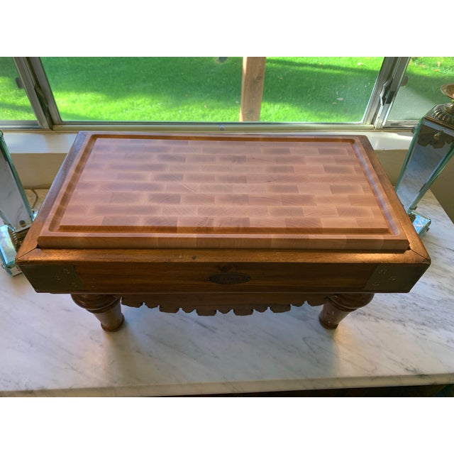 Early 21st Century Vintage French Mini Butcher Block Charcuterie Table Top Cutting Board For Sale - Image 5 of 12