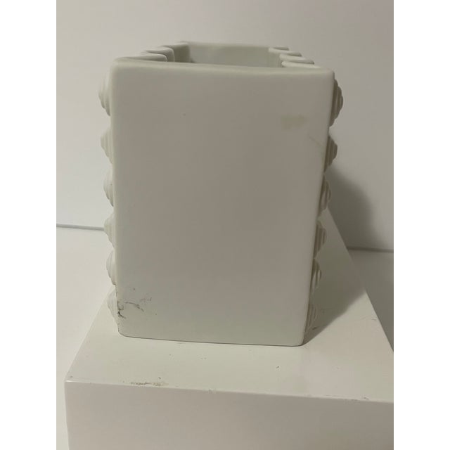 Mid-Century Modern 1960s Mid-Century Modern Geometric Horizontal Bisque Porcelain Vase Heinrich Selb, Bavaria Germany For Sale - Image 3 of 10