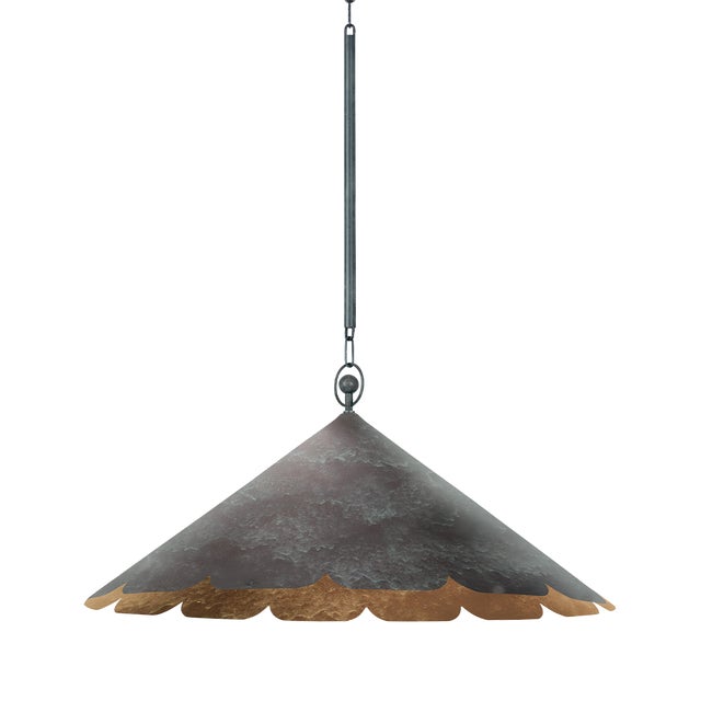Hudson Valley Lighting Folly Beach 32 in. 1 Light Pendant in Verdigris Finish For Sale