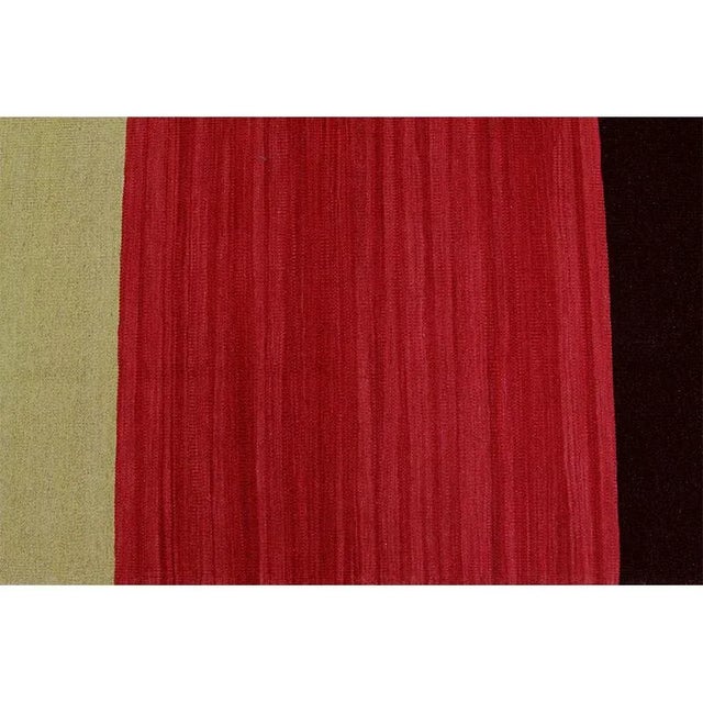 Handwoven Flatweave Scandinavian Style Persian Kilim Area Rug 4’5″ X 6’3″ For Sale - Image 4 of 9