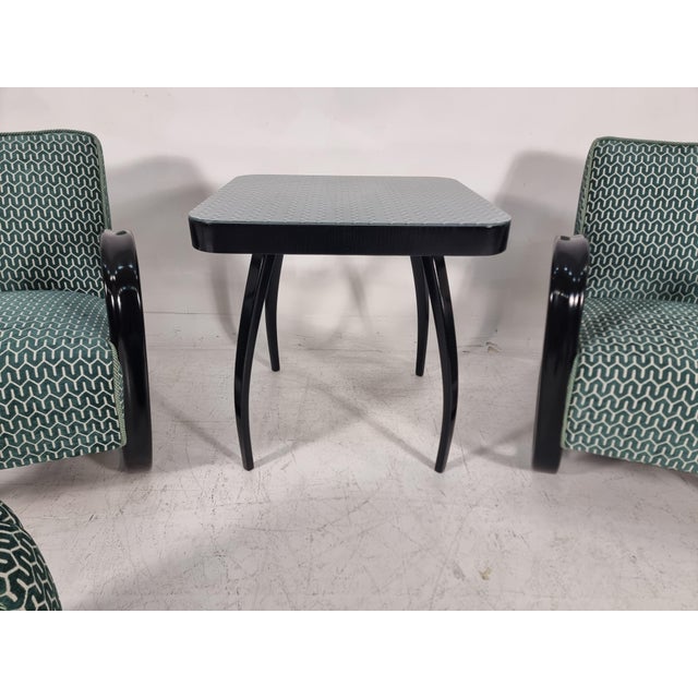 H 269 Lounge Chairs, Table and Poufs by Jindřich Halabala for UP Zavody, 1940s, Set of 5 For Sale - Image 9 of 14