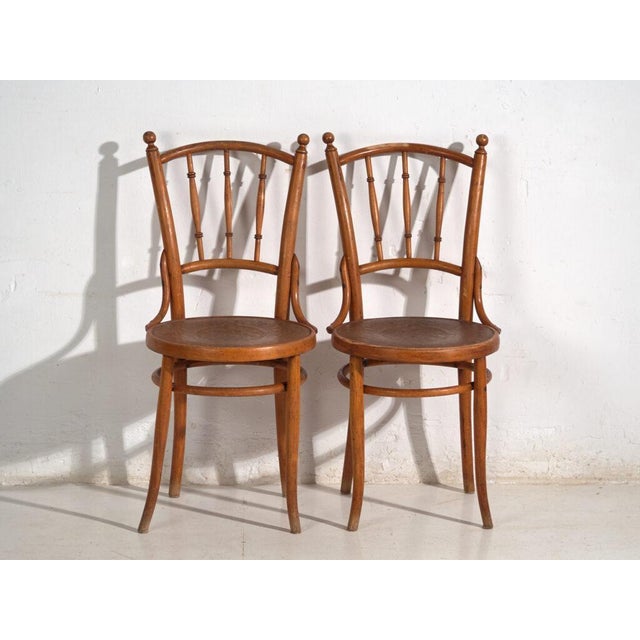 Thonet Antique Bentwood Chairs, Central Europe, 1900s, Set of 2 For Sale - Image 4 of 11