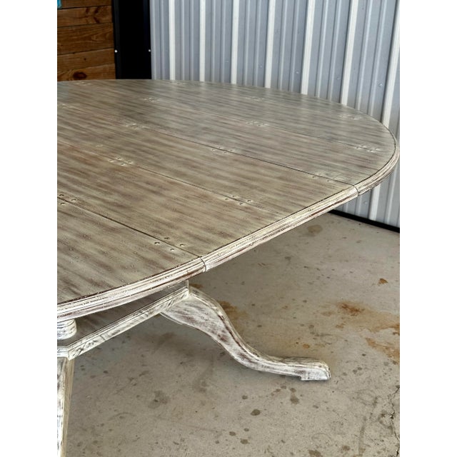 2010s Modern History Home Custom Round to Oval Extension Dining Table For Sale - Image 5 of 11