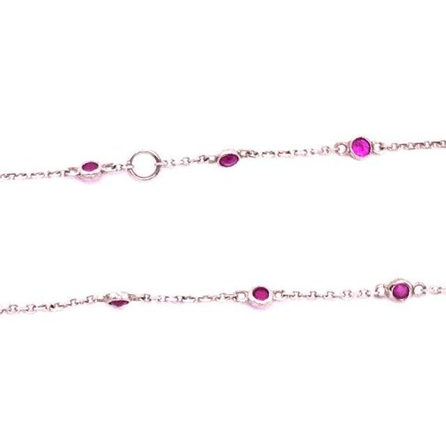 14 Karat White Gold Oval Link Necklace For Sale - Image 4 of 9