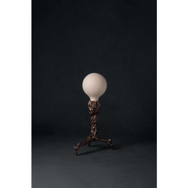 Sweet Thing Small Lamp in Patinated Cast Bronze by William Guillon For Sale - Image 4 of 18