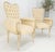 Pair Rococò Louis XVI Style Tufted Pierce Carved Backs Off White Fireside Chairs For Sale - Image 12 of 12