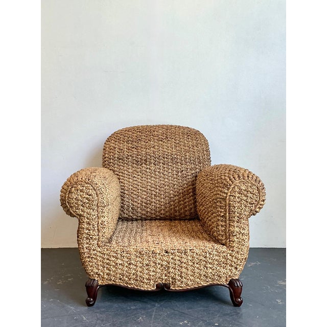 Vintage Ralph Lauren Organic Modern Woven Seagrass Club Chair For Sale In West Palm - Image 6 of 16