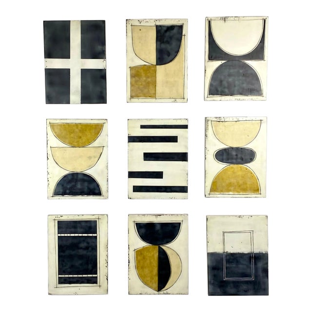 "My Favorite Story" by Gina Cochran Encaustic Collage Installation - 9 Panels For Sale