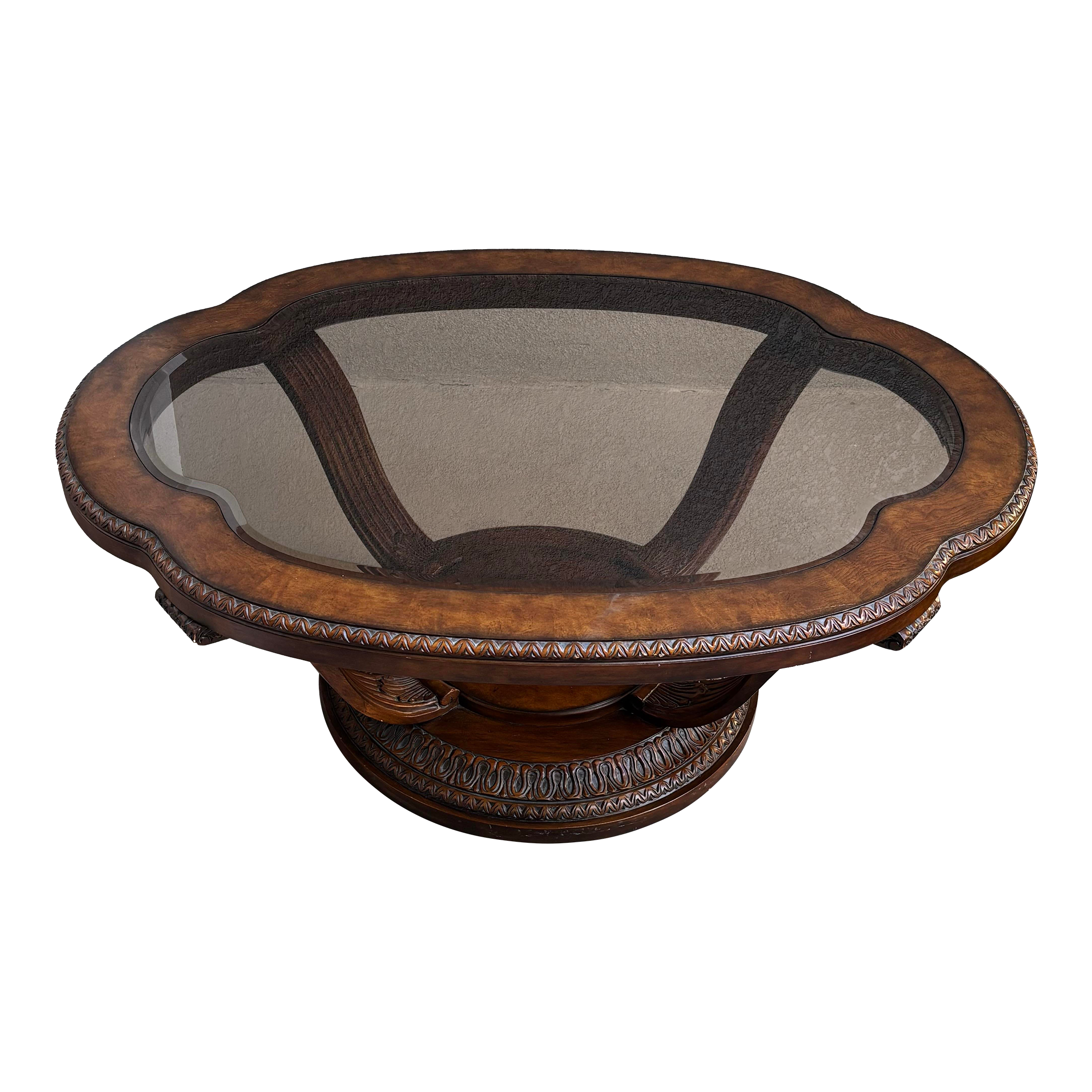 Drexel Heritage Talavera Oval Cocktail/Coffee Table – Glass Top