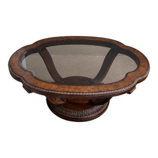 Drexel Heritage Talavera Oval Cocktail/Coffee Table – Glass Top For Sale