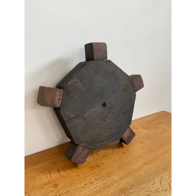 Early 20th Century Large Industrial Wooden Factory Mold With Blackened Patina For Sale In Raleigh - Image 6 of 10