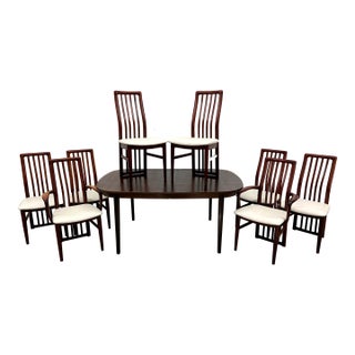 Mid 20th Century Iconic Danish Mid-Century Modern Rosewood Dining Set With 8 High-Back Chairs For Sale