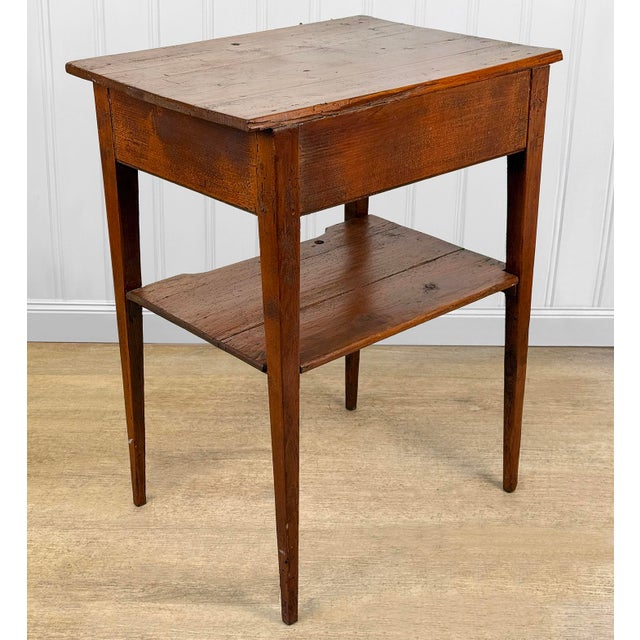 Antique Primitive Farmhouse Pine Single Drawer Side Table For Sale - Image 6 of 13