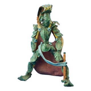 20th Century Ceramic Sculpture of a Medieval Knight by Dino Caruso, Italy For Sale