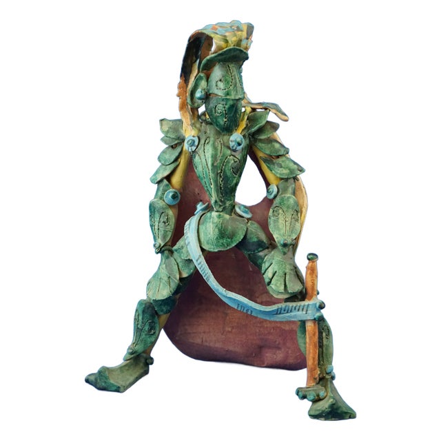20th Century Ceramic Sculpture of a Medieval Knight by Dino Caruso, Italy For Sale