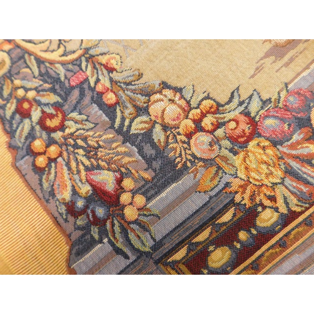 Gold Vintage French Wall Hanging Tapestry. For Sale - Image 8 of 15