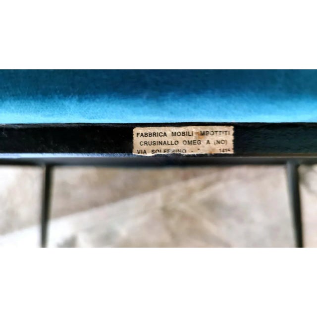 Vintage Italian Armchair Upholstered and Covered in Velvet Ottanio Color For Sale - Image 12 of 13