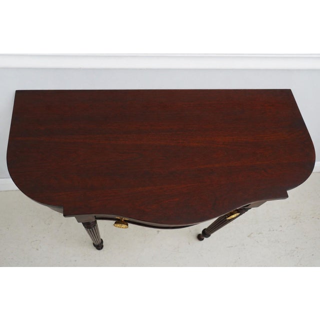 1980s Statton Old Towne Mahogany Console Table & Mirror For Sale - Image 5 of 18