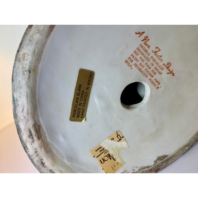 Ceramic Vintage Nora Fenton Chinoiserie, Chinese Export Style Porcelain Peacock For Sale - Image 7 of 7