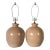 Vintage Beige Glaze Stoneware Table Lamps - a Pair For Sale