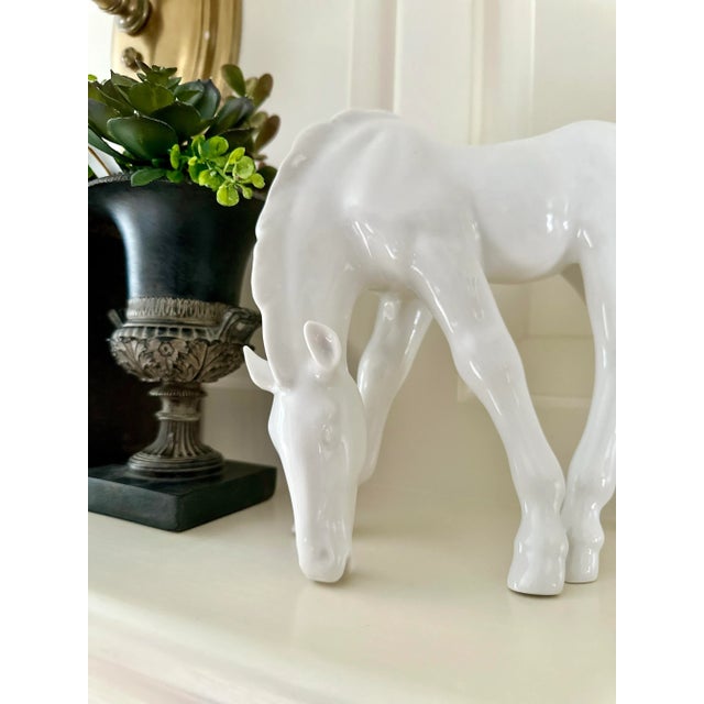 Vintage Lomonosov Porcelain Grazing Horse Figurine For Sale - Image 9 of 10
