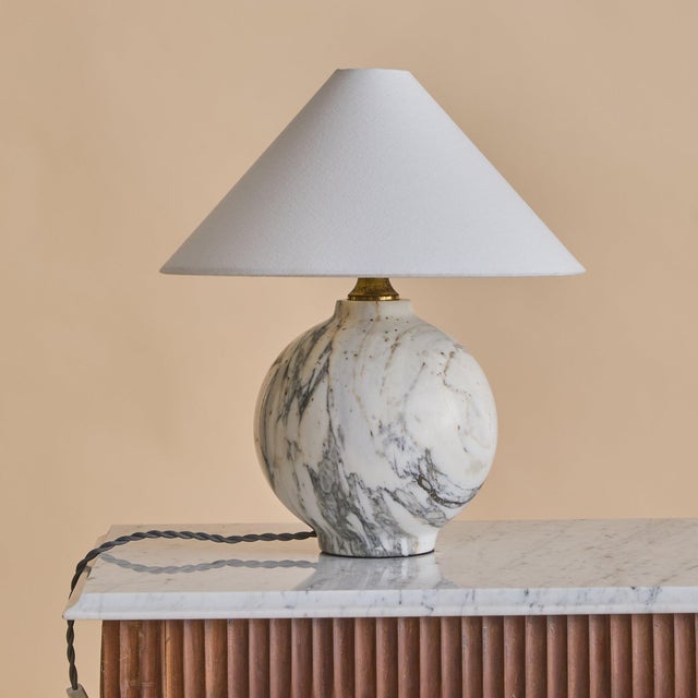 1970s French Spherical Marble Lamp For Sale - Image 10 of 13