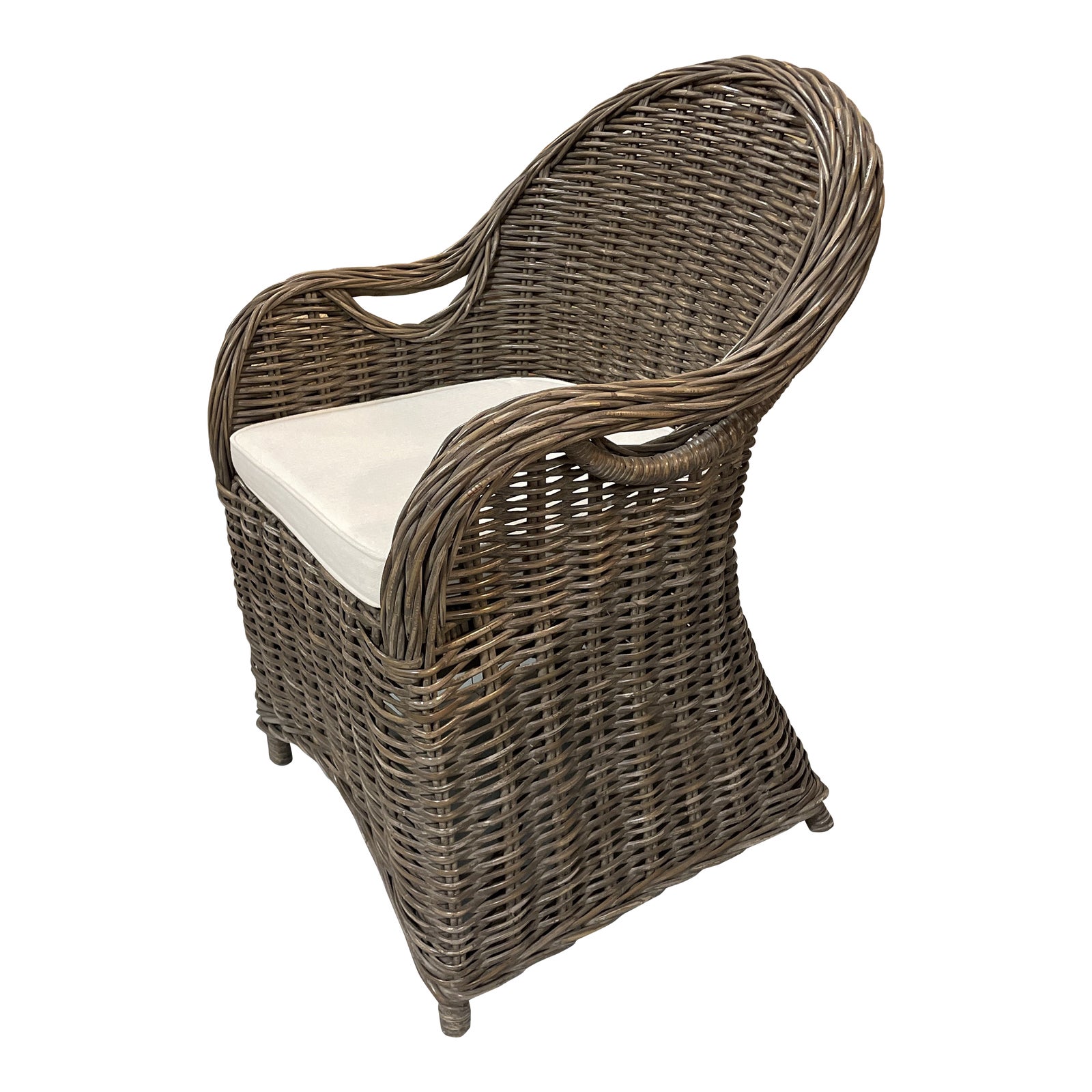 Contemporary Dark Wicker Dining Chair Chairish