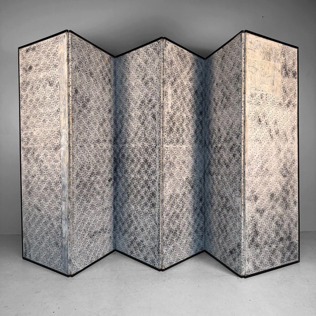 Antique Japanese Byōbu Folding Screen with Calligraphy, 1890 For Sale - Image 5 of 18