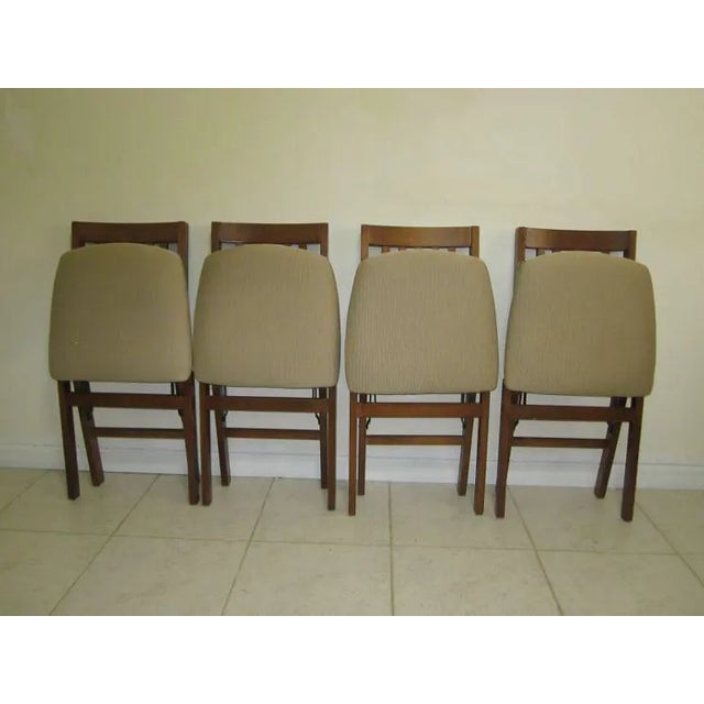 1960s Stakmore Wooden Folding Card Table Set With Four Matching Slat-Back Chairs For Sale - Image 10 of 11