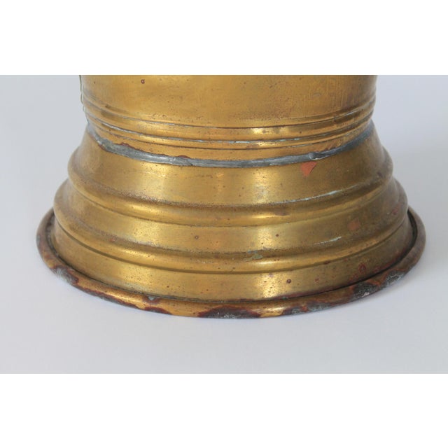 Vintage Brass Lion Head Umbrella Stand W/ Intricate Medallion For Sale - Image 13 of 13