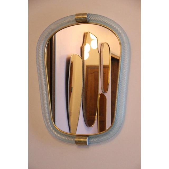 Twisted Sky Blue Murano Glass Mirror, 2000s For Sale - Image 13 of 18