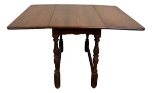 Vintage Abernathy Furniture Co. Jacobean Style Drop Leaf Dining Table