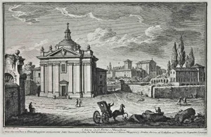 After Giuseppe Vasi, SS.Pietro e Marcellino Church, Etching, 18th Century