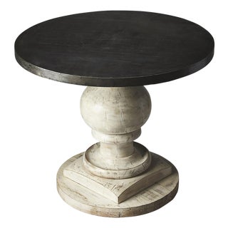 Pompei 36 in. W Round Metal and Wood Pedestal Foyer Table, Artifacts For Sale