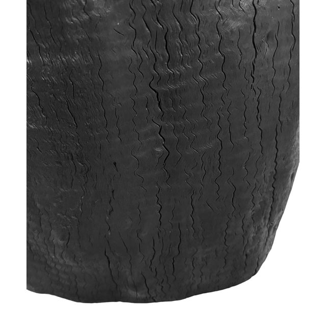 Organic Modern Black Natural Form Stump Stool / Side Table For Sale - Image 4 of 4