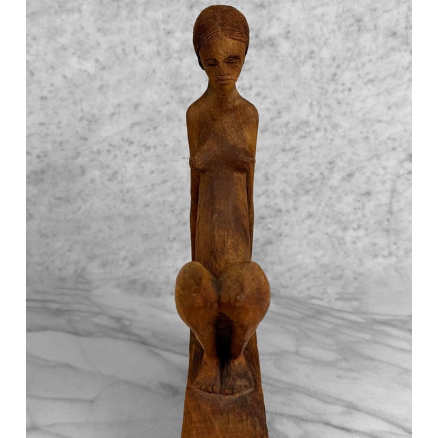 Vintage Abstract Nude Haitian Women Wood Sculpture by Roger Francois For Sale - Image 4 of 8