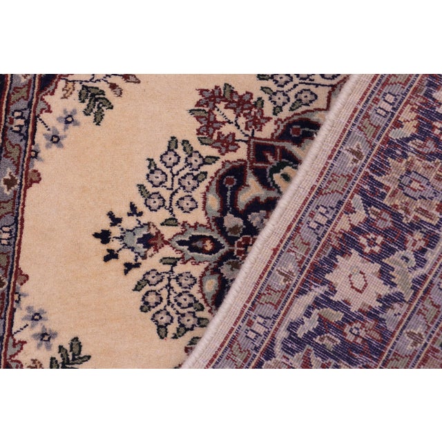 Textile Elegant 1990's Pak-Persian Ivory/Blue Wool Rug - 2'7'' X 4'2'' For Sale - Image 7 of 9