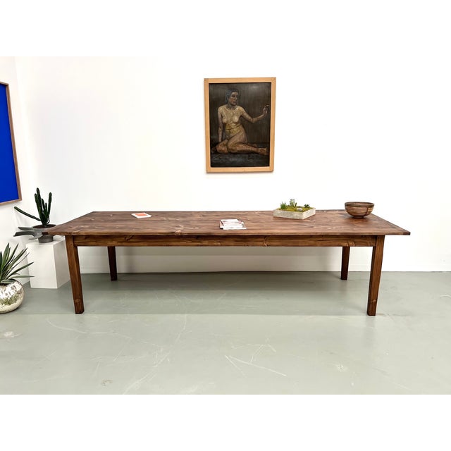 Large Pine Farm Table, 1970s For Sale - Image 3 of 18