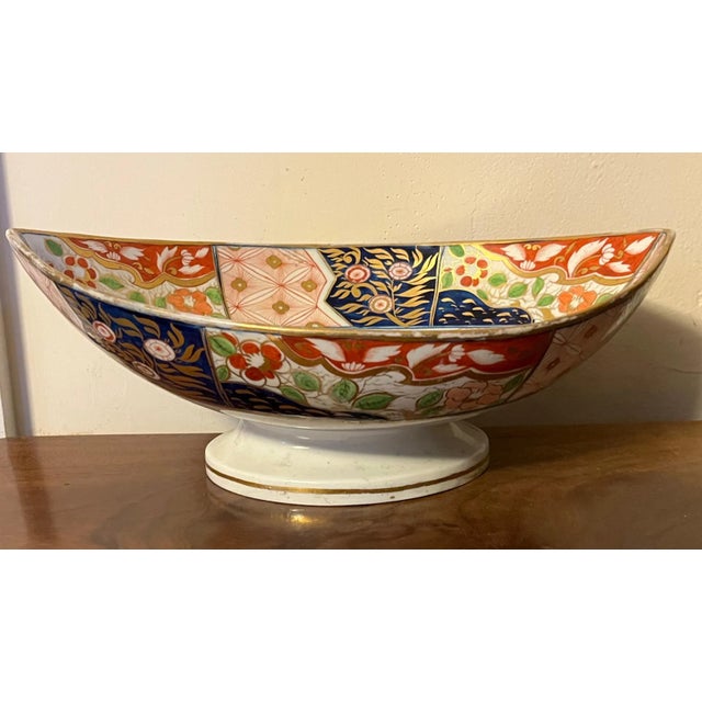Antique Early 19th Century Coalport Imari Porcelain Fruit Bowl Centerpiece or Pineapple Compote Stand in the Rock and Tree Pattern Circa 1805 For Sale - Image 11 of 11