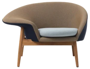 Fried Egg Left Lounge Chair in Dark Blue by Warm Nordic