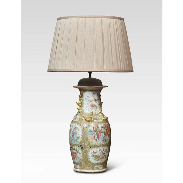 Ceramic Cantonese Famille Rose Vases Lamp, 1890s For Sale - Image 7 of 7