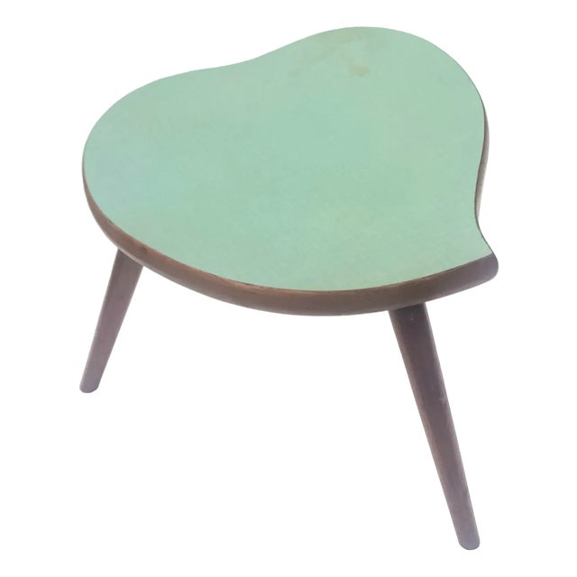 Organic Wooden Flower Stand with Green Top, 1950s For Sale