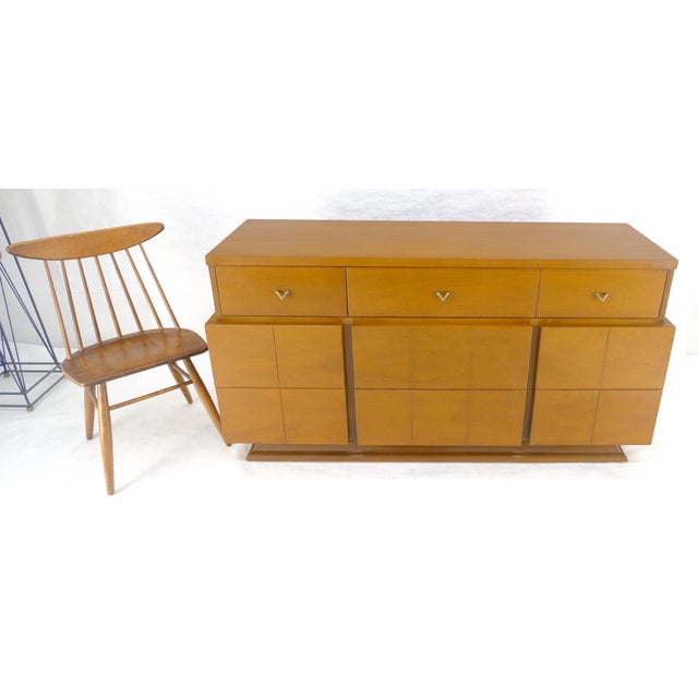 Mid 20th Century American Mid Century Modern Light Birch 9 Drawers 63” Long Dresser MINT For Sale - Image 5 of 14