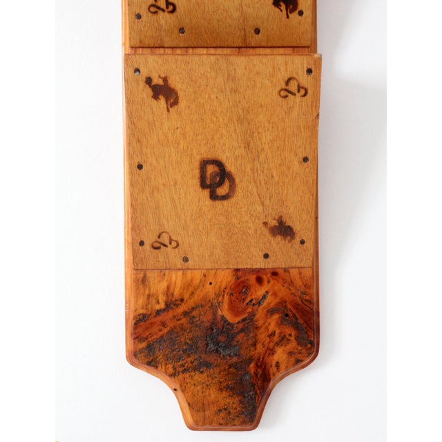 Vintage Handmade Western Wood Wall Organizer With Horseshoe For Sale - Image 10 of 11
